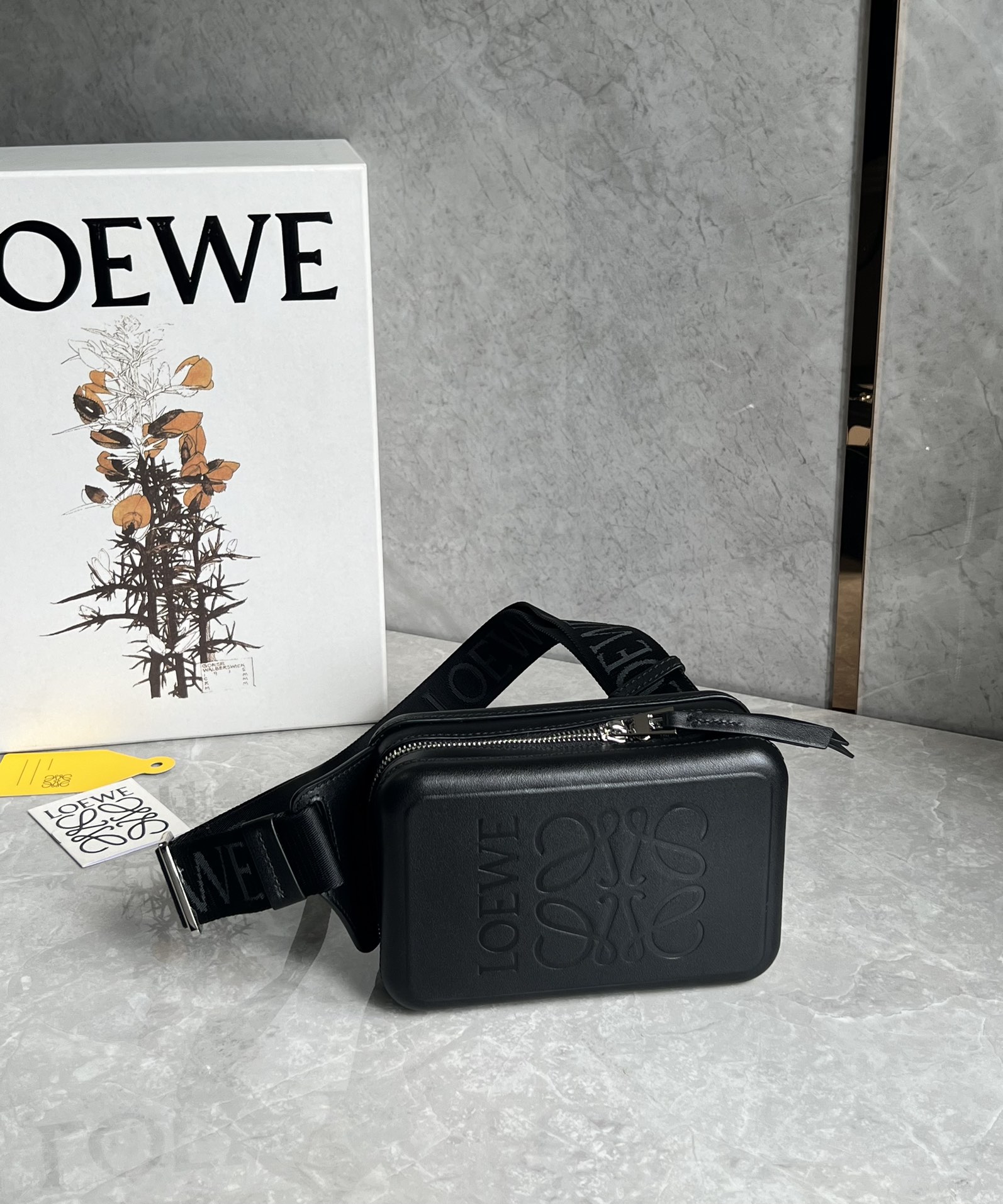 Loewe Molded Sling in Smooth Calfskin Black